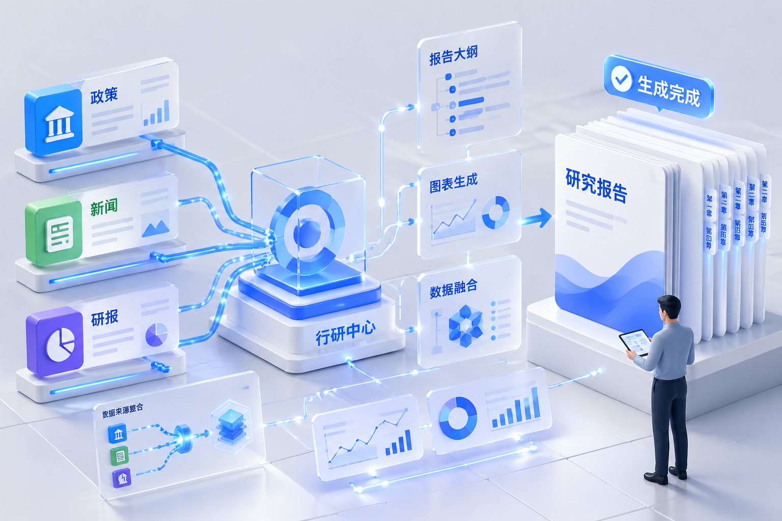 行业研究报告生成概念图