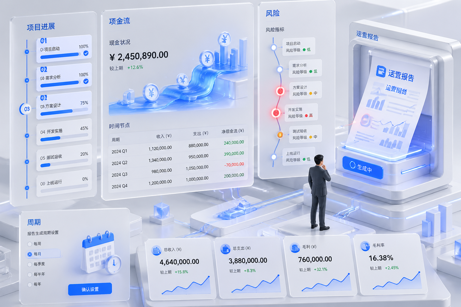 信托项目运营报告生成概念图